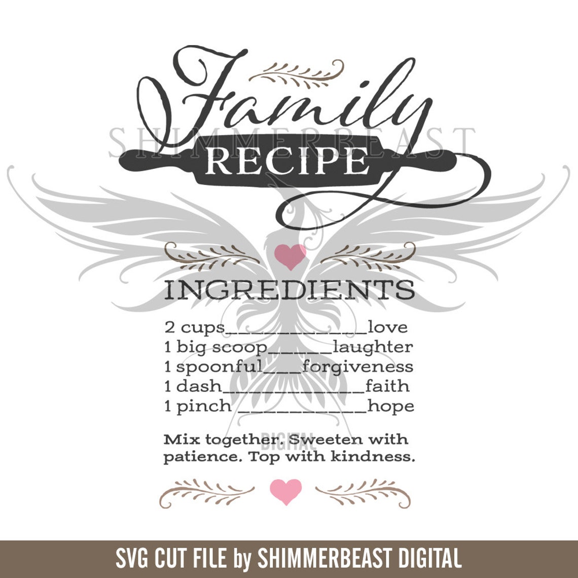 Family Recipe SVG Family Quote SVG Family Svg Home Svg Etsy