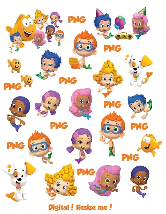 Bubble Guppies Png Clipart Images Instant Download Resizable Etsy