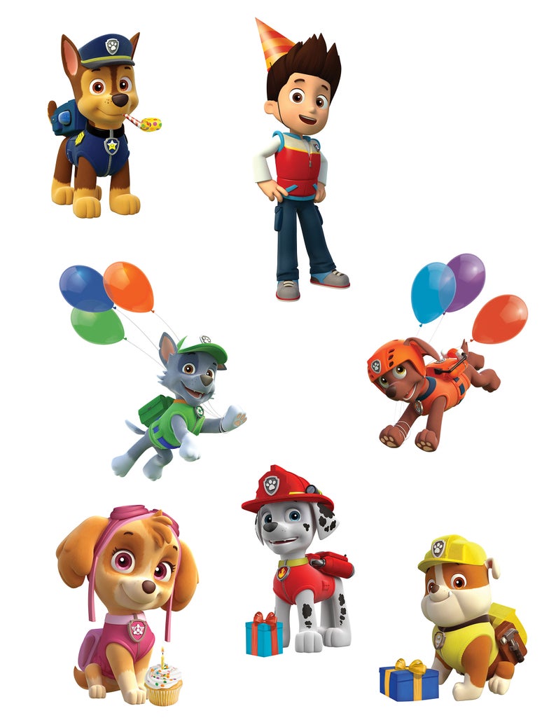 Paw Patrol Birthday Printouts Clipart Images Instant Download Printable Centerpieces Decorations Chase Marshall Rubble Skye Rocky Zuma Ryder