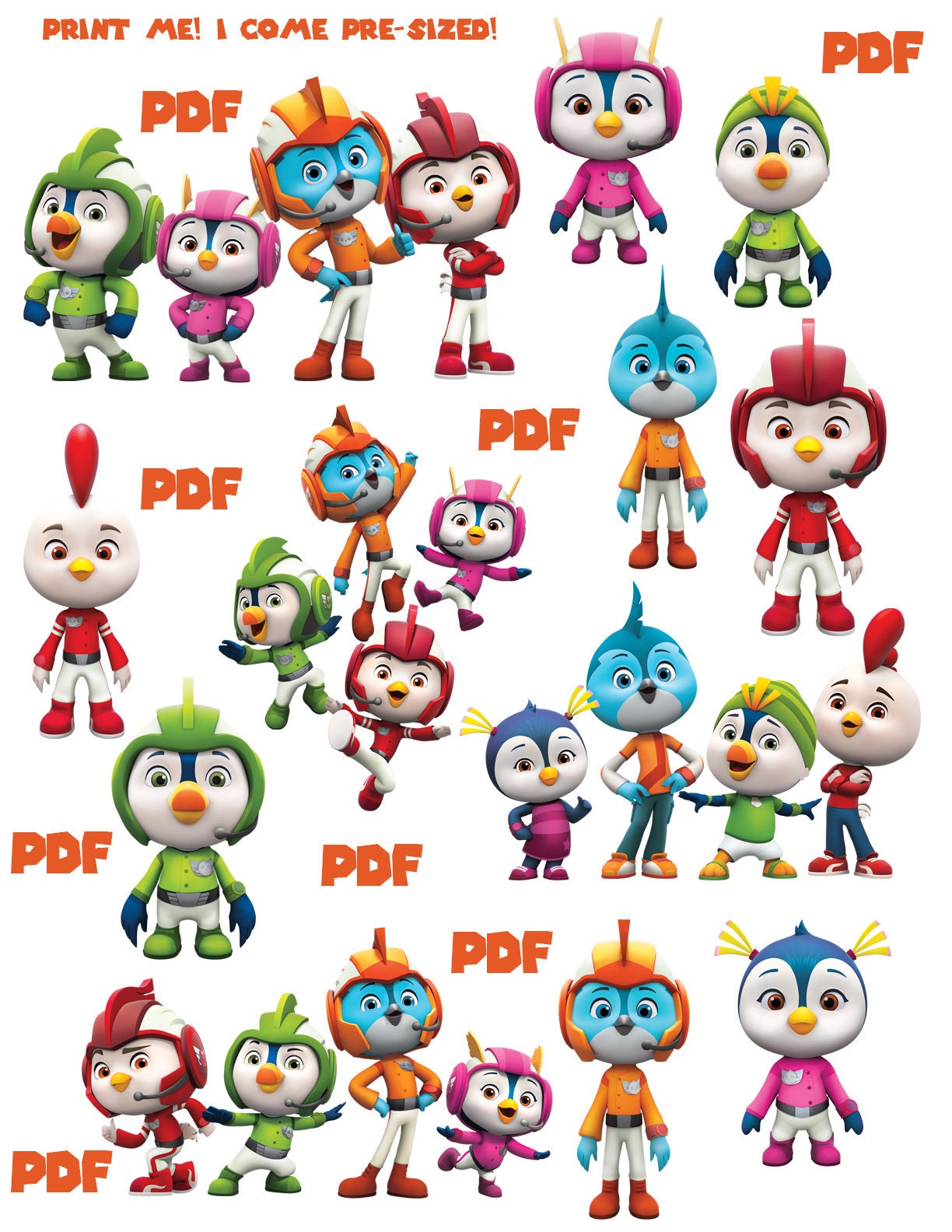Top Wing Printouts Clipart Images INSTANT DOWNLOAD Cutouts Printable 