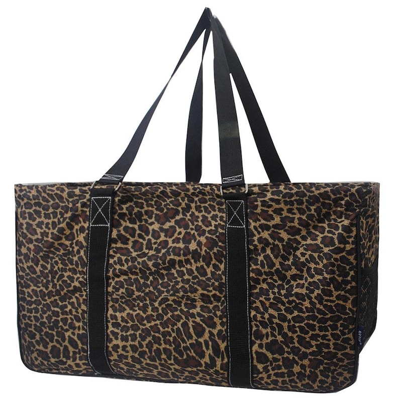 TEACHER Bag Monogrammed Leopard Utility Tote Summer Tote Laundry tote Camping tote Large utility tote Carryall Tote -Car Organizer