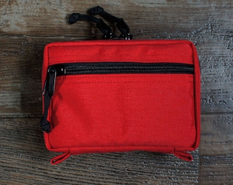 Red Nylon Cordura EDC Organizer Pouch First Aid Kit.