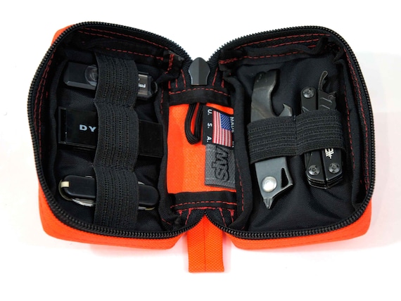 Mini EDC Organizer Pouch Blaze Orange Cordura Nylon Ranger Eye