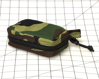 Woodland Camo Mini EDC Organizer Pouch Everyday Carry Cordura Nylon Ranger Eye Tactical Bag.