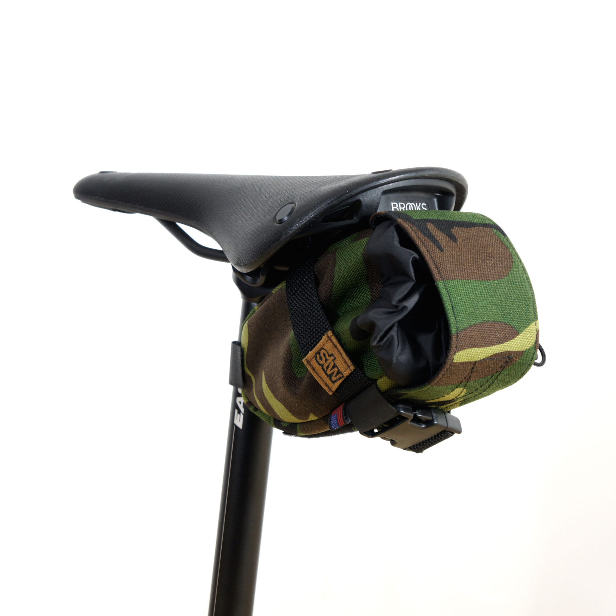 Woodland Camo Bike Seat Bag 84 Cubic Inches Cordura Nylon Water Resistant.