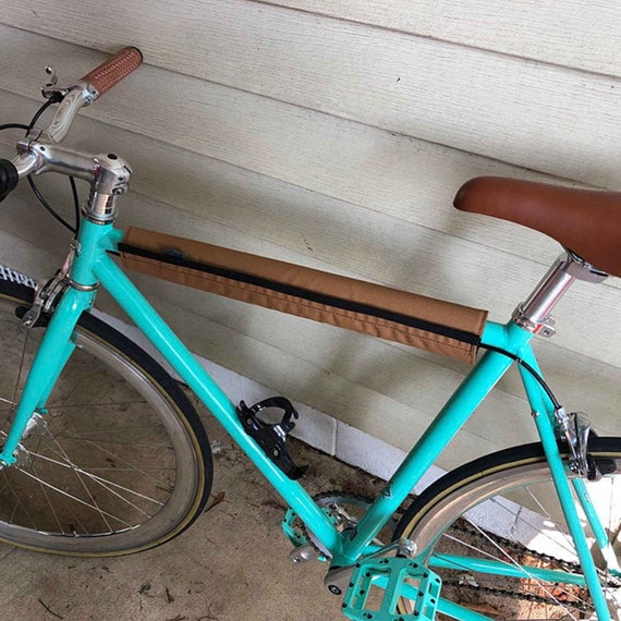 Bike Top Tube Protector Tan Canvas Fixed Gear Bike Polo Frame Pad