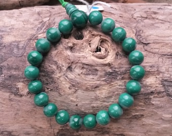 Malachite beaded bracelet and matching Sterling silver earring set