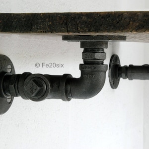 Retail POS Point of Sale urban industrial vintage retro style Pipe Pipework shelf shelving brackets (pair) by Fe20six