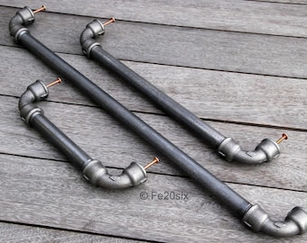 Kitchen door drawer handle handles Furniture Drawer Pipe pipework Industrial Steampunk Urban Vintage Rustic Antique style by Fe20six