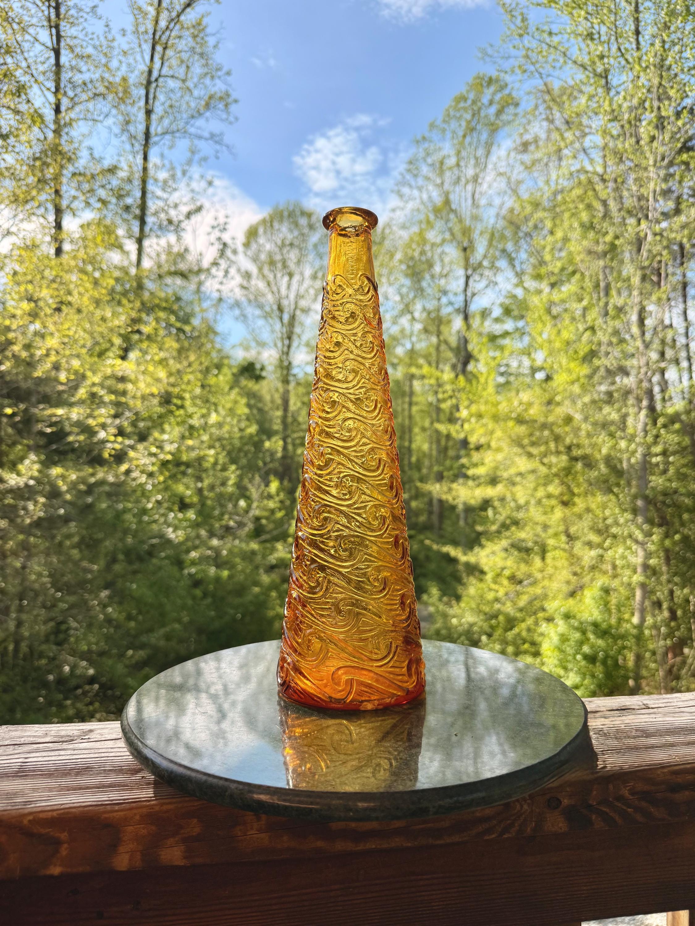 ヴィンテージアンバーガラスボトル エンポリ ジーニーボトル Amber Genie Bottle - Etsy