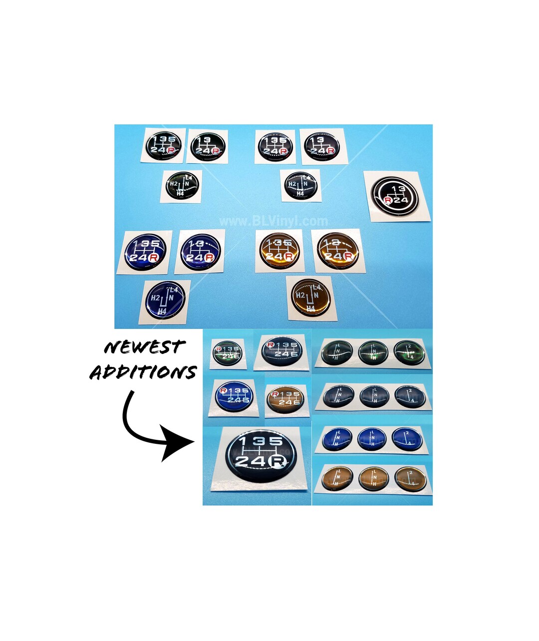 Chrome 24mm Shift Pattern Decal, With Optional Transfer Case & Triple