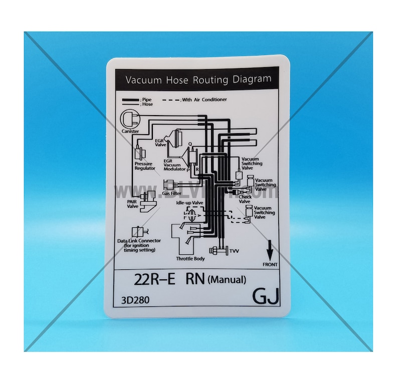 Mid90s 22RE Vacuum Hose Routing Diagram 1994 Manual Etsy