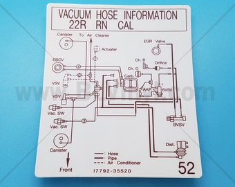1985 22R Vacuum Routing Diagram