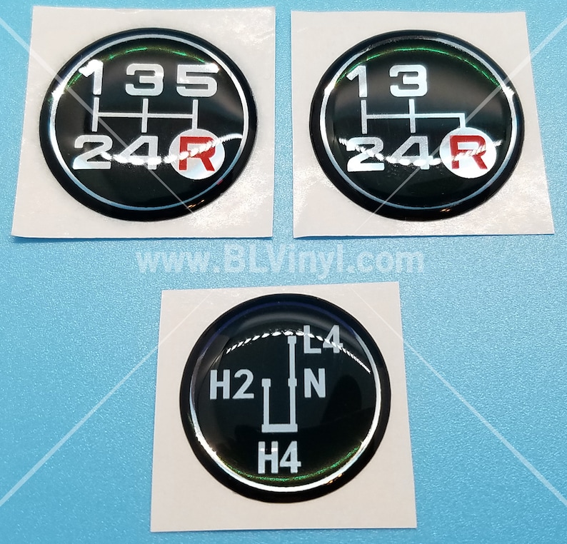 Ax15 Shift Pattern Sticker Chrome 24mm Shift Pattern Decal, With Optional Transfer Case & Triple ...