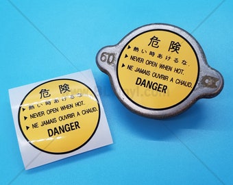 50mm Radiator Cap DANGER Decal
