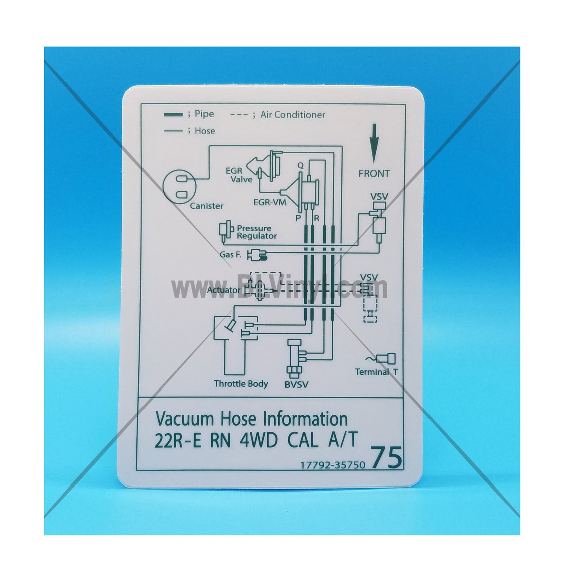 1986 22RE Vacuum Hose Information RN 4WD CAL A/T Etsy