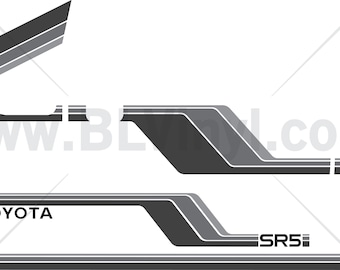 1984-85 SR5 Pickup Decals (2wd, Xtra Cab, Short Bed)
