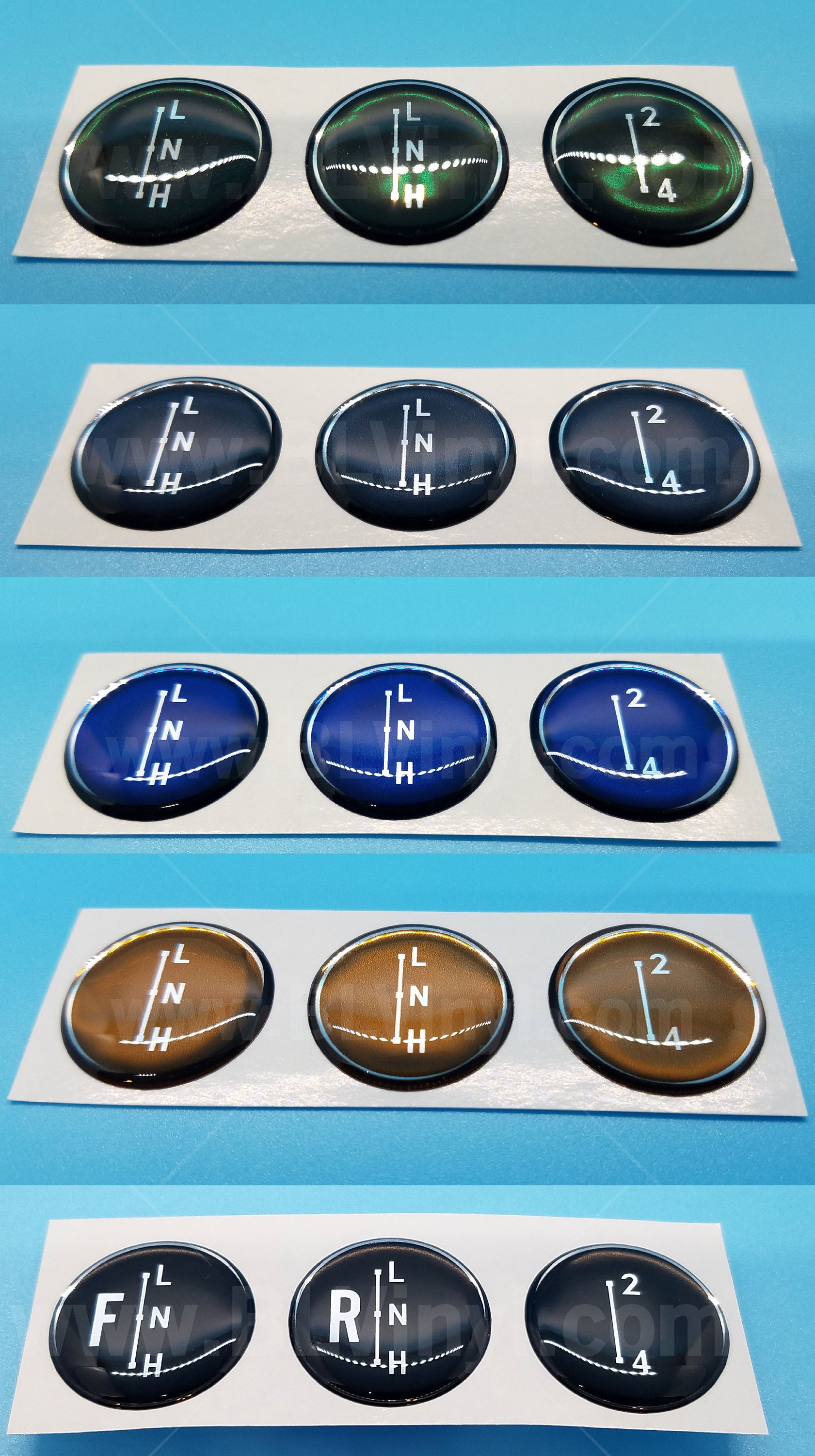 Chrome 24mm Shift Pattern Decal, With Optional Transfer Case & Triple ...