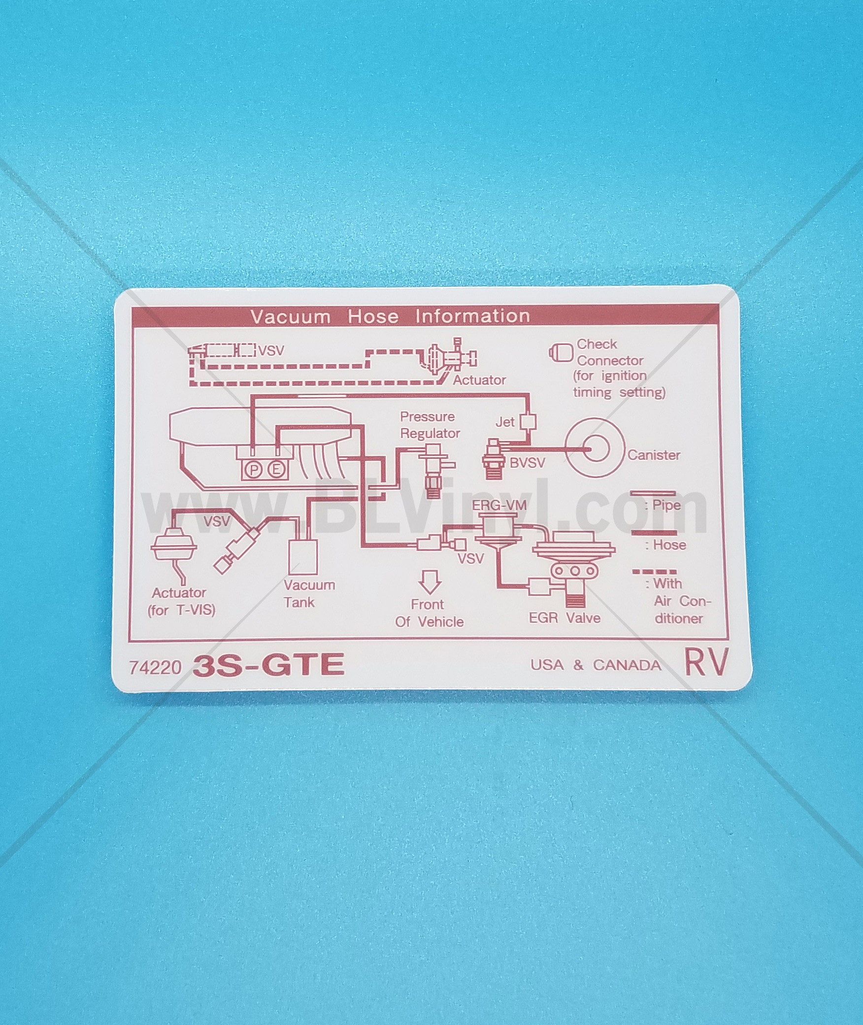 1991 3S-GTE Vacuum Hose Routing Diagram (MR2, USA and CANADA