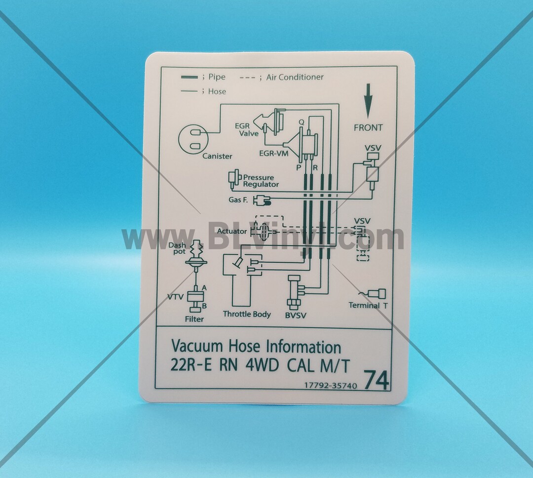 1986 22RE Vacuum Hose Information RN 4WD CAL M/T Etsy