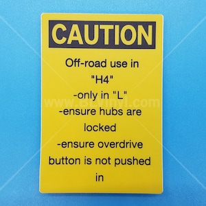 Off-Road Use CAUTION Decal