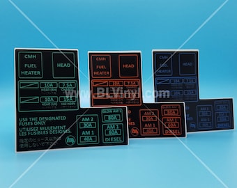 22R-RE Fuse Box Replacement Sticker (15A & 10A)
