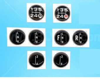 White 24mm Shift Pattern Decal, with Optional Triple Sticks (Flat-topped Knobs Only)