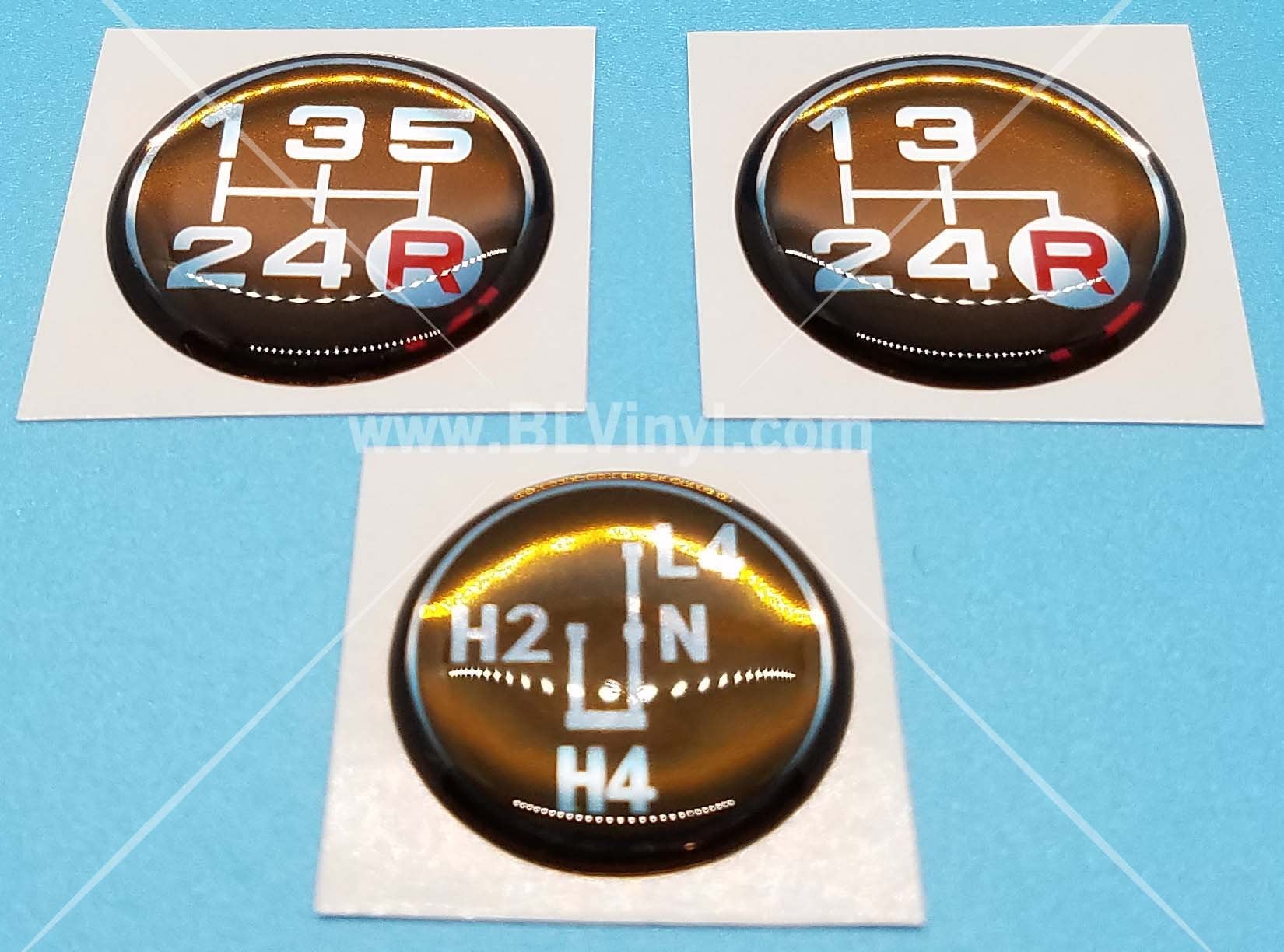 Vertical Shift Pattern Sticker Chrome 24mm Shift Pattern Decal, With Optional Transfer Case & Triple ...