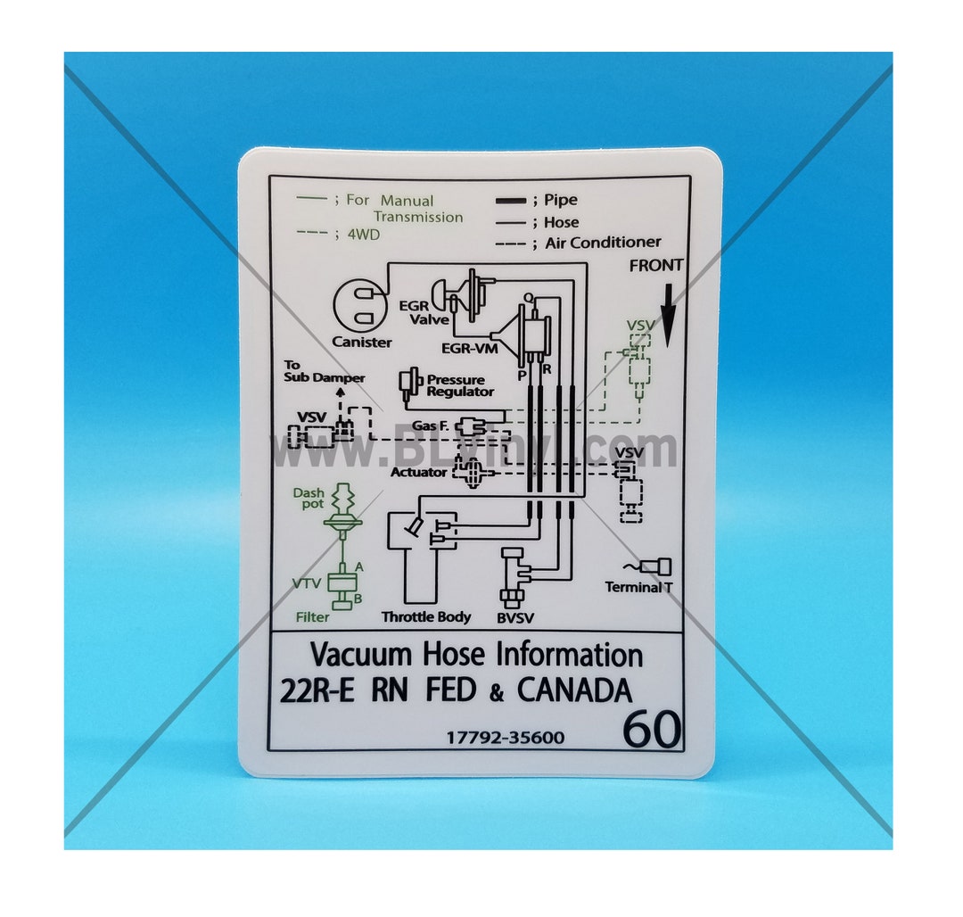 1985 22RE Vacuum Hose Information RN FED & CANADA Etsy