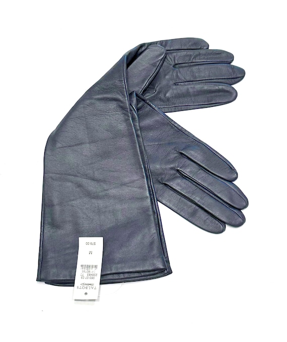 Talbots Grey Leather Gloves ~ Size M - image 11