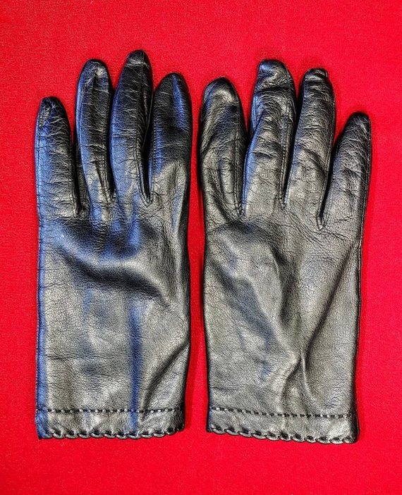 Vintage Black Kid Gloves ~ Size 8 ~ Italy