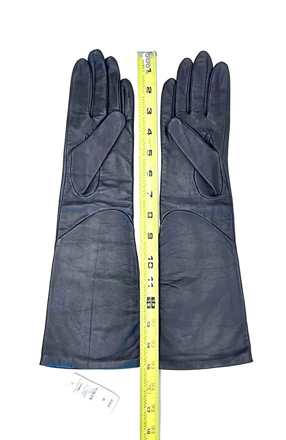 Talbots Grey Leather Gloves ~ Size M - image 4