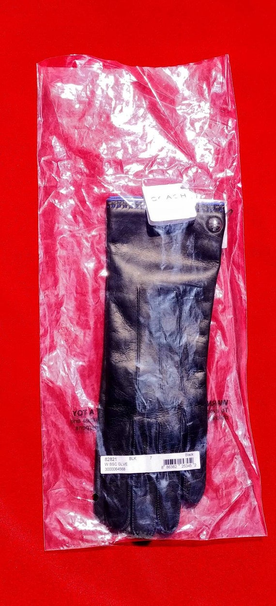 Coach Black Leather Gloves ~ Size 7