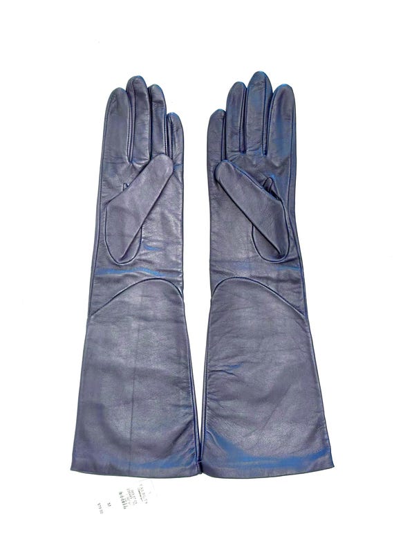 Talbots Grey Leather Gloves ~ Size M - image 8