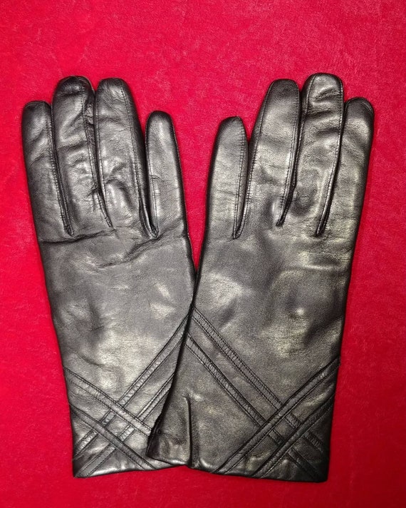 Dayne Taylor Black Leather Gloves ~ Size 8