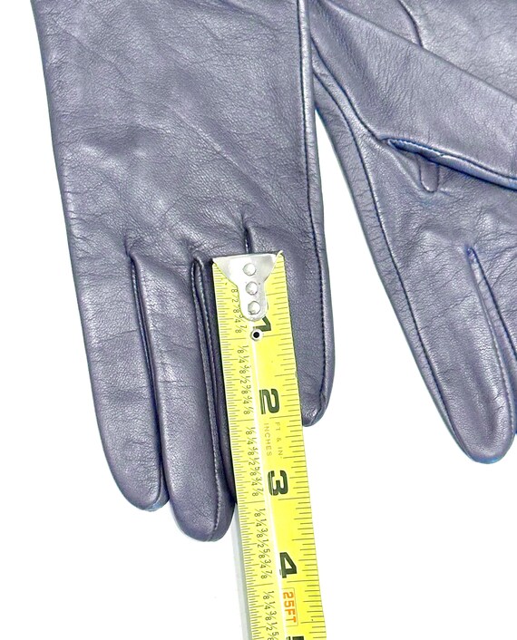Talbots Grey Leather Gloves ~ Size M - image 10