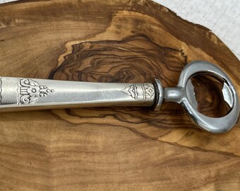 Antique Silver Bottle Opener made from Vintage Knife Handle, Unique Host Gift, Birthday Present for Him, Father's day present