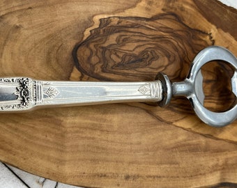 Antique Silver Bottle Opener made from Vintage Knife Handle, Unique Host Gift, Birthday Present for Him, Father's day present