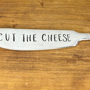 Hand Stamped Silver Butter or Spreader Knife Vintage Antique Silver Plated Unique One of a Kind host gift wedding or housewarming present