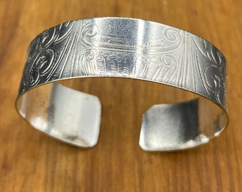 Silver Cuff Bracelet - Eco-Friendly Jewelry - Handcrafted Silver Bracelet - Silver Cuff Bracelet - Unique One of a Kind Mothers Day Gift