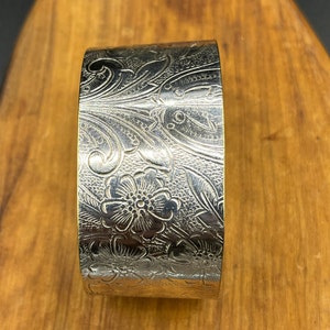 Vintage Antique Silver Tray Cuff Bracelet Adjustable Size Eco-Friendly Jewelry Handcrafted Unique One of a Kind Statement Piece Gift for Her