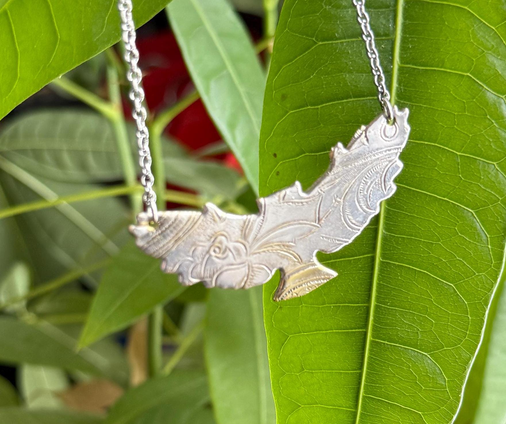 Silver Owl Pendant Necklace Owl Necklace Bird Lover Present Unique One of a Kind Gift Flying Hawk Pe