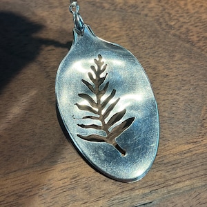 Silver Fork Pendant Made From Vintage Silver Plated Fork Silver Fork Pendant Made From Vintage Silver Plated Fork