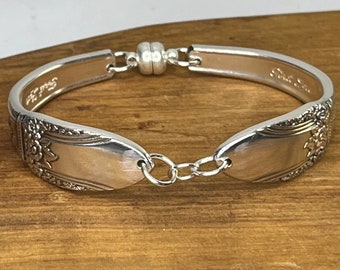 Bracelet en argent vintage ancien bracelet cuillères, argenterie, vintage, cuillère, bracelet, cadeau unique et unique pour elle