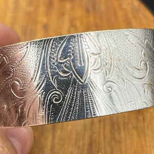 Upcycled Silver Tray Cuff Bracelet - Eco-Friendly Jewelry - Handcrafted Wide Silver Cuff - Repurposed from Vintage Silver Tray