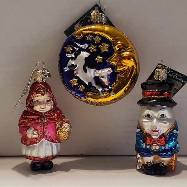 Old World Christmas Ornaments, Hey Diddle Diddle, L'il Red Riding Hood and Humpty Dumpty