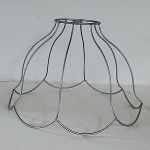 Medium Poppy, Aro Manufacturing, Table Lamp Shade Frame, 4"Top, 12.75" Bottom, 8.25"Height, 3 Wire Spider, HD Construction