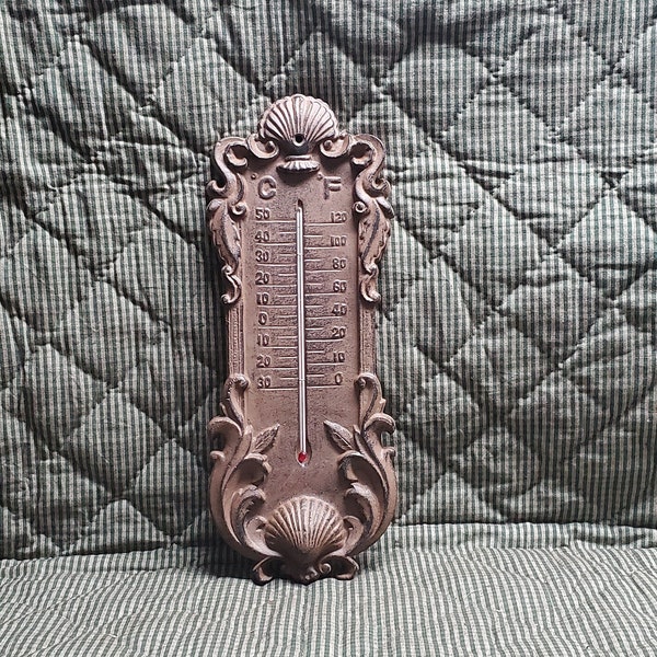 Cast Iron Wall Thermometer, Indoor or Outdoor