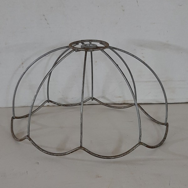 Lamp Shade Frame, Mini Oval Umbrella, Spider Mount, 6.25" w, 9"l, 5.25"h, Fluted Bottom Edge, Heavy Duty Construction, Small Boudoir Shape