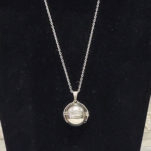 Sterling Photo Locket/Pendant/Necklace. Opens to 6 Images, Lobster Claw Clasp, 1.125 " Diameter Ball, 18" Fine Chain